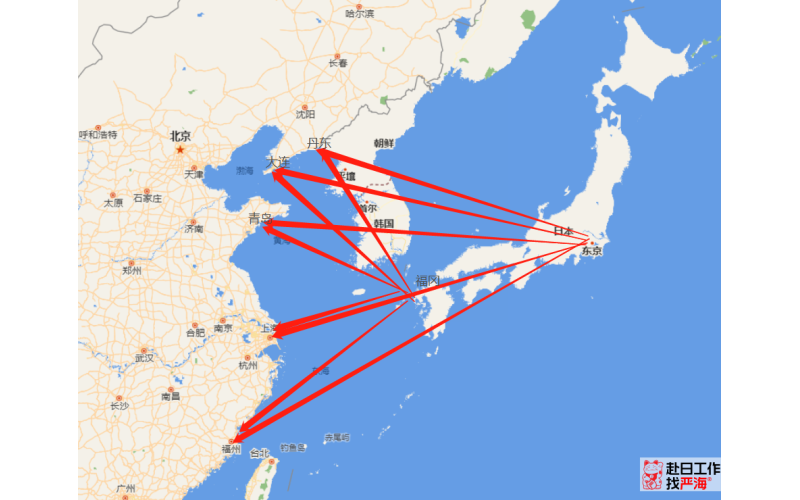 日本離中國(guó)哪個(gè)城市最近